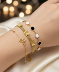 Modern Charm Set of 3 Gold-Tone Bracelets