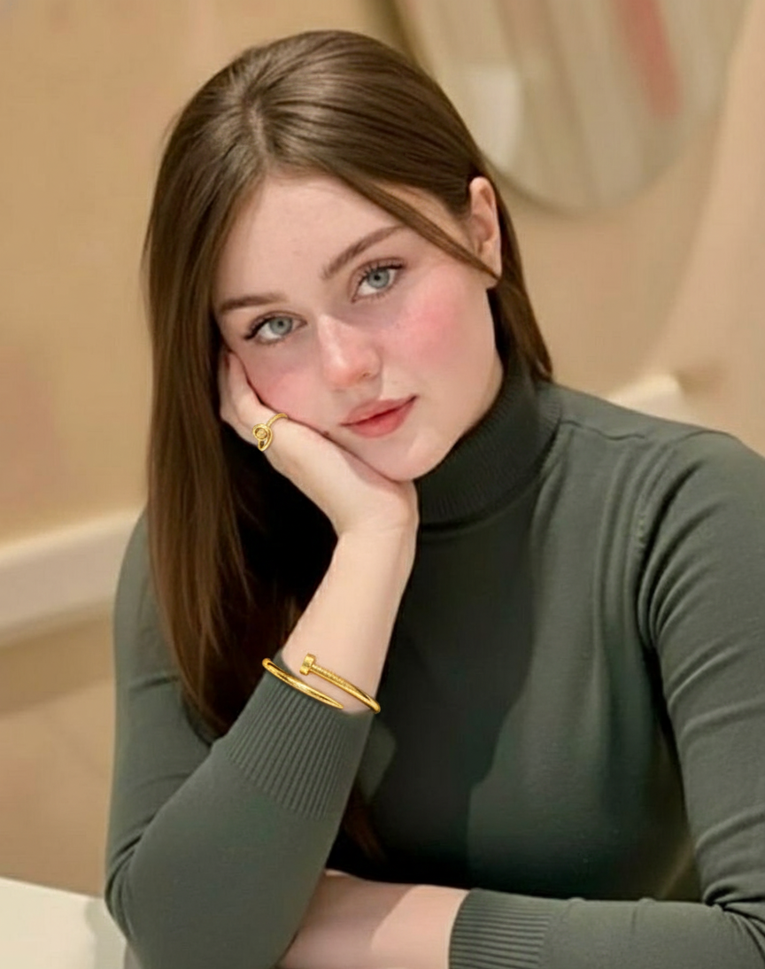 Iconic Nail-Head Bangle and ring