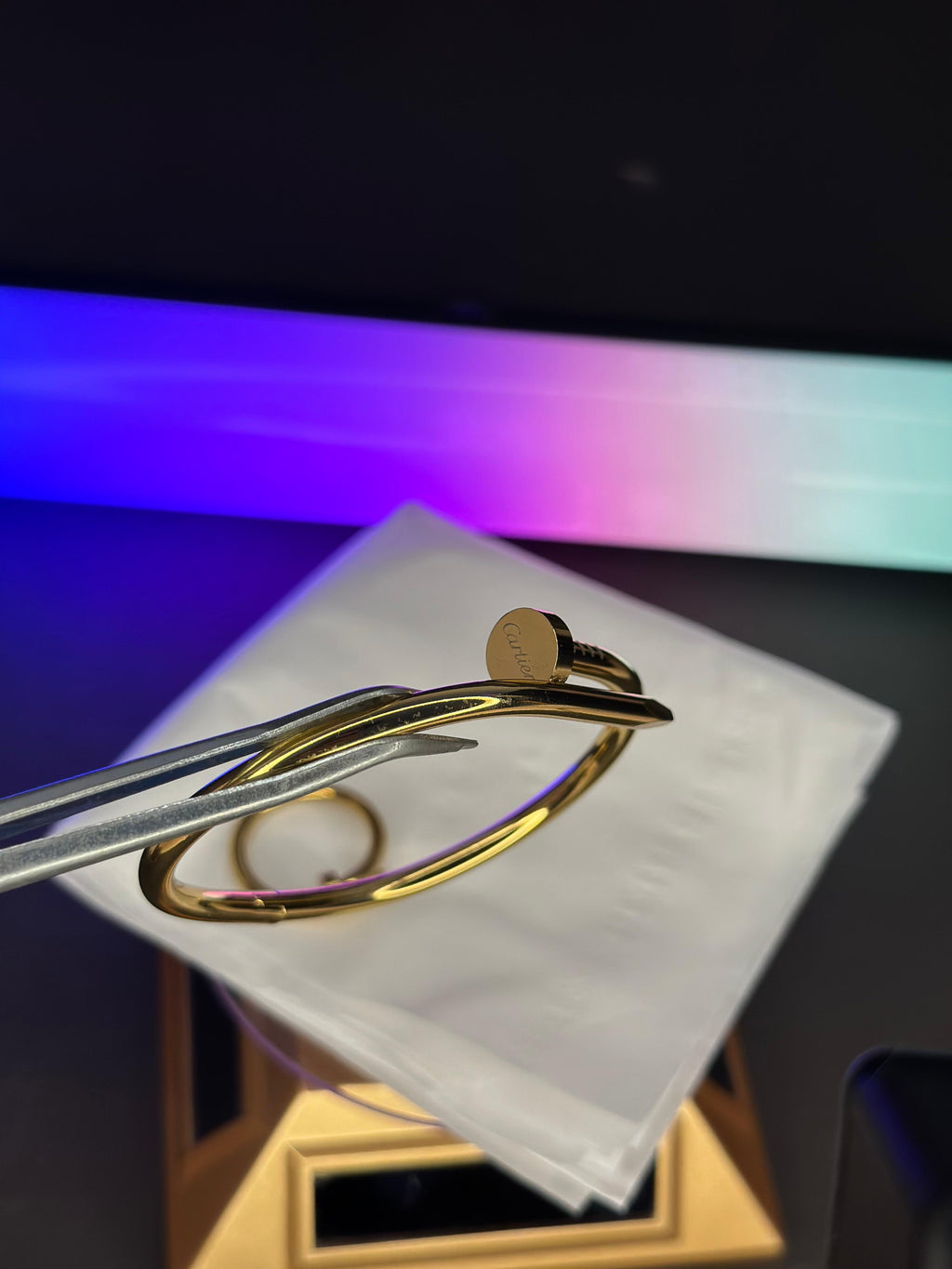 Iconic Nail-Head Bangle and ring