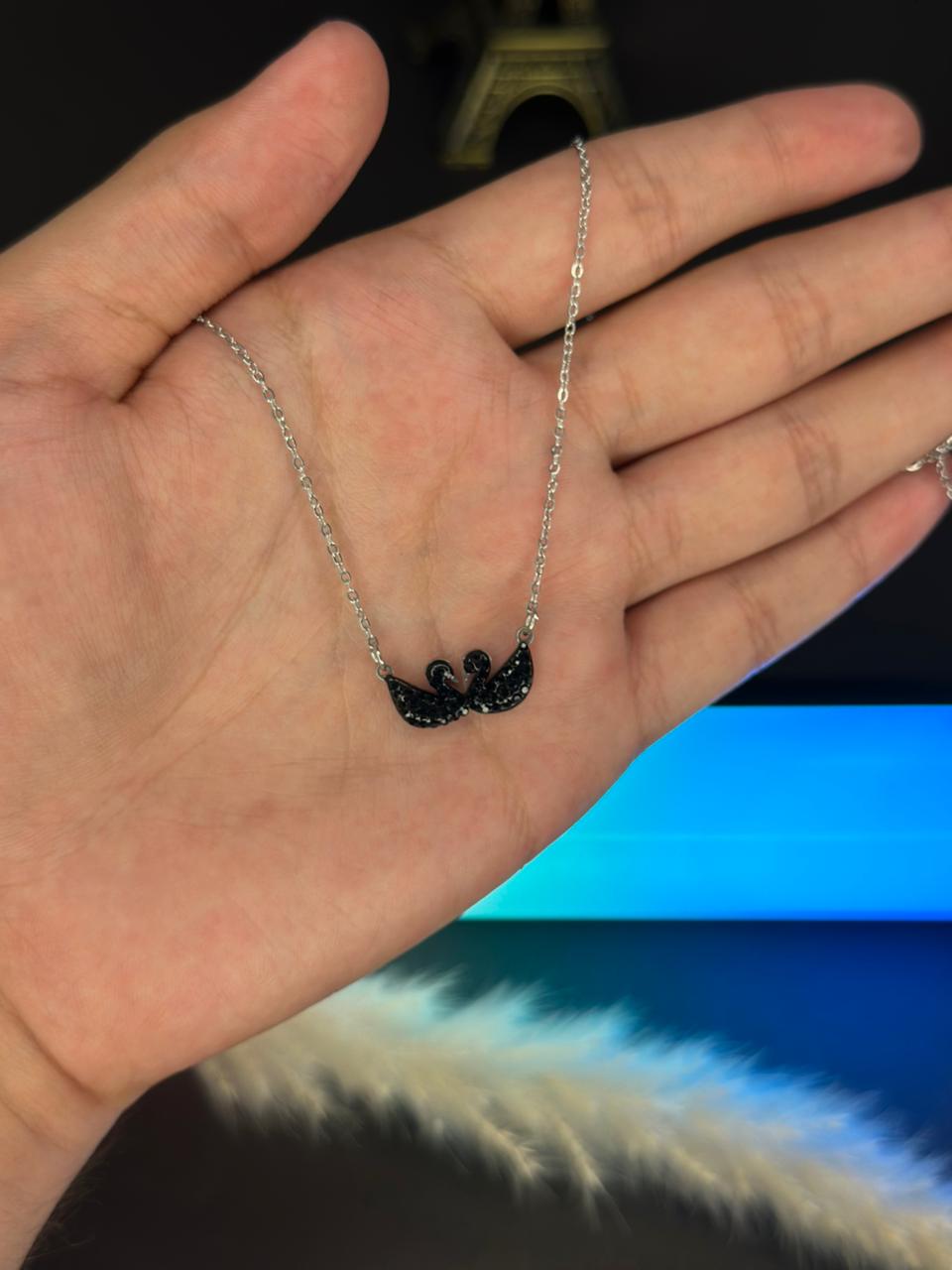 Black Crystal Love Pendant