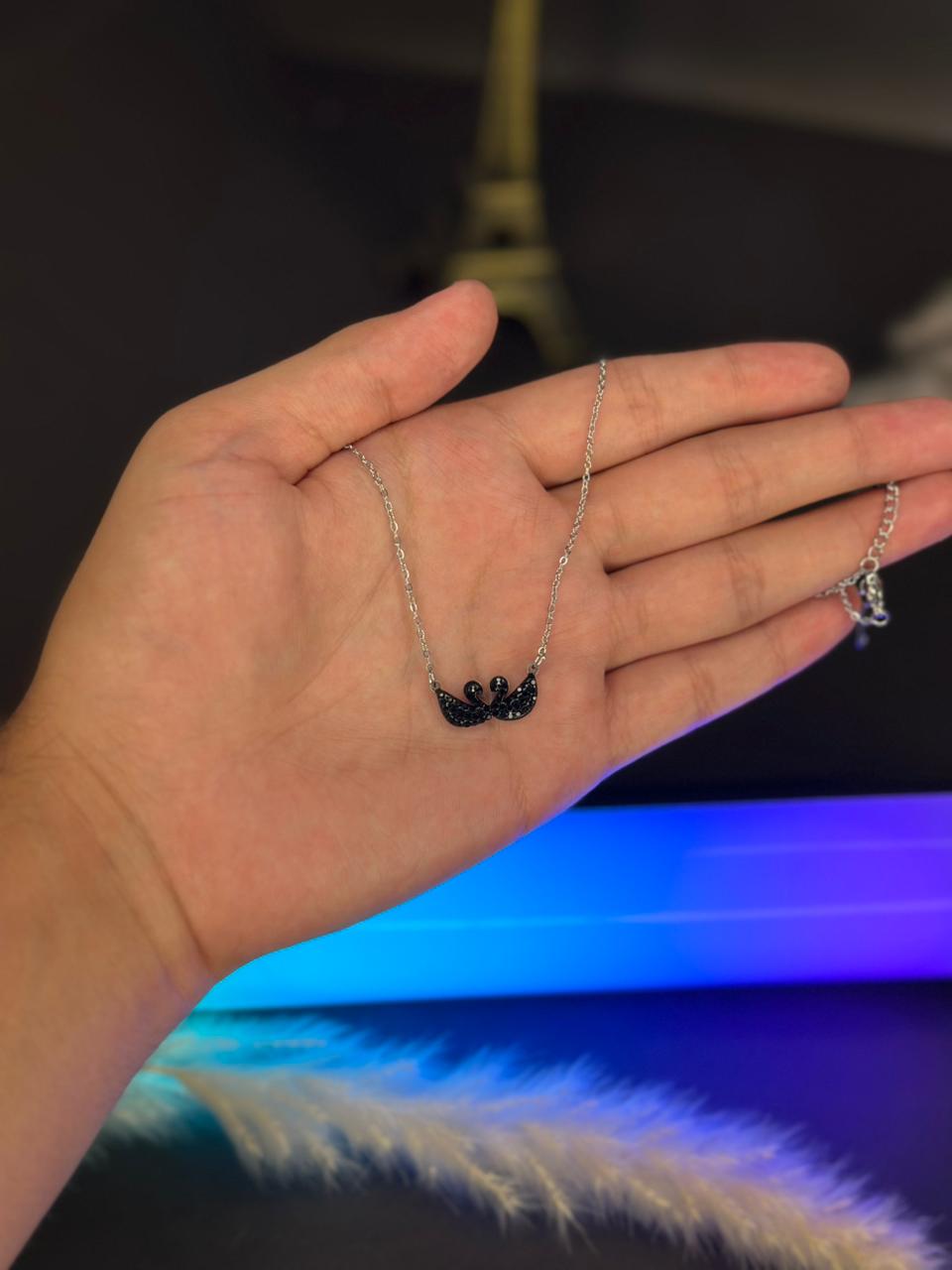 Black Crystal Love Pendant